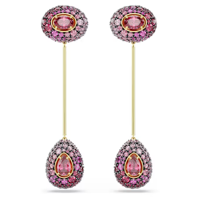 Sublima drop earrings Pear cut, Red, 18K gold finish