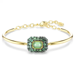 Sublima bangle Octagon cut, Green, 18K gold finish