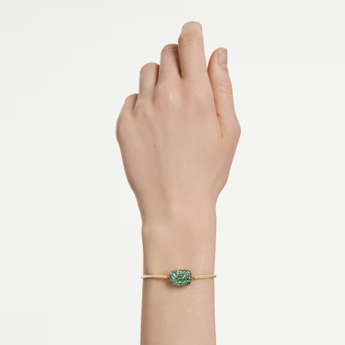 Sublima bangle Octagon cut, Green, 18K gold finish