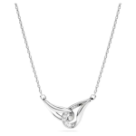 Swarovski Classica pendant Round cut, Interlocking, White, Sterling silver
