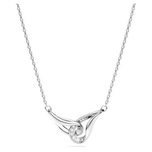 Swarovski Classica pendant Round cut, Interlocking, White, Sterling silver