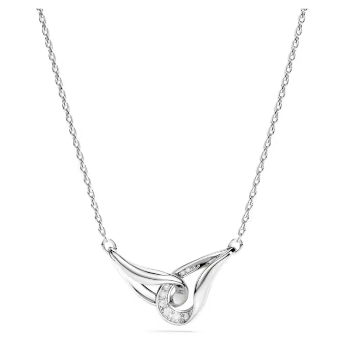 Swarovski Classica pendant Round cut, Interlocking, White, Sterling silver