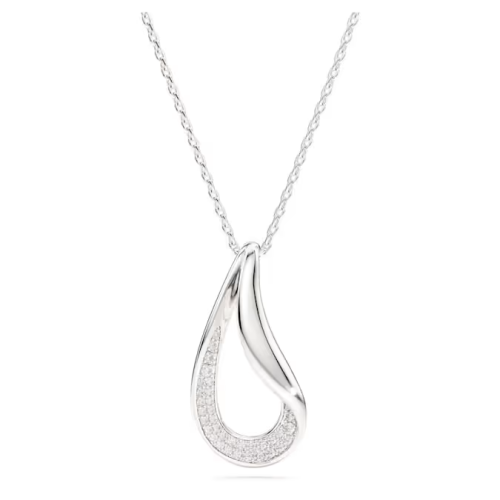 Swarovski Classica pendant Round cut, Long, White, Sterling silver