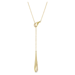 Swarovski Classica Y pendant Round cut, White, Sterling silver, 18K gold finish