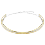 Hyperbola necklace Round cut, White, Mixed metal finish