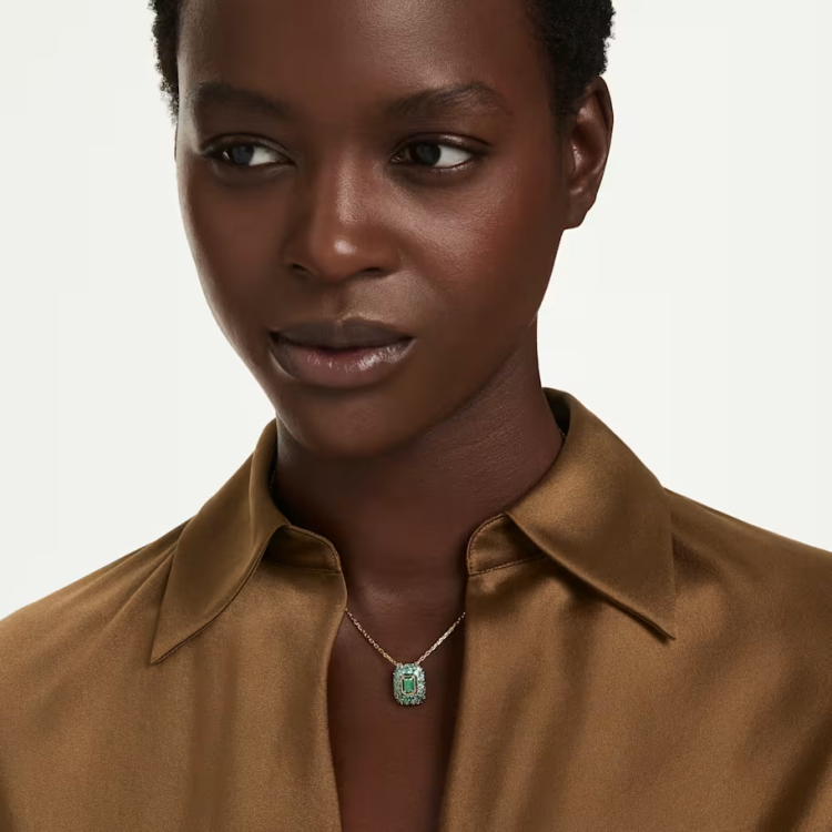 Sublima pendant Octagon cut, Green, 18K gold finish