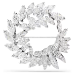 Mesmera brooch Marquise cut, White, Rhodium plated