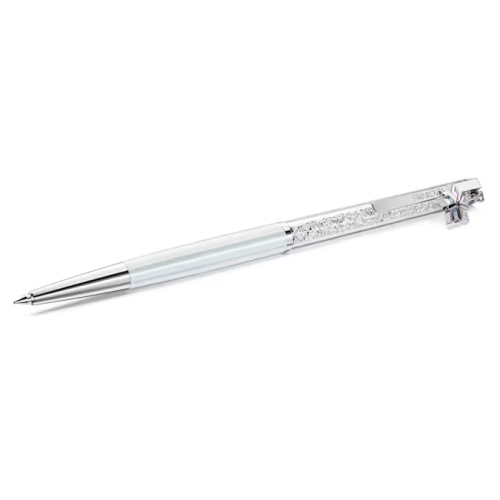 Annual Edition Crystalline ballpoint pen 2027 ballpoint pen White lacquered, Chrome plated