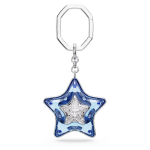 Bag charm Mixed cuts, Star, Blue, Rhodium plated