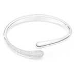 Swarovski Classica bangle Intertwining, Round cut, White, Sterling silver
