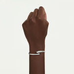 Swarovski Classica bangle Intertwining, Round cut, White, Sterling silver