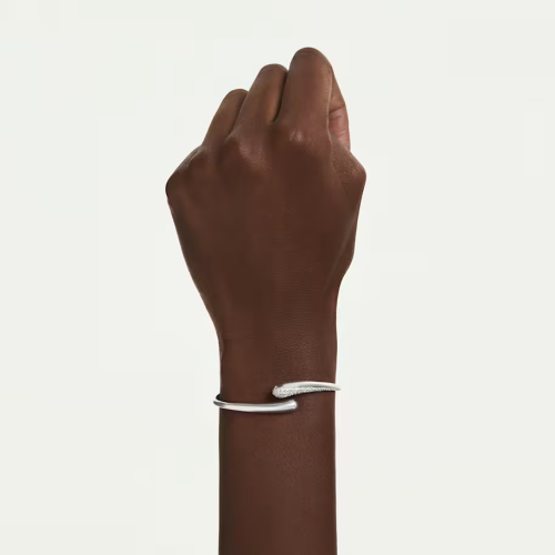 Swarovski Classica bangle Intertwining, Round cut, White, Sterling silver