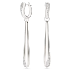 Swarovski Classica drop and hoop earrings Round cut, White, Sterling silver