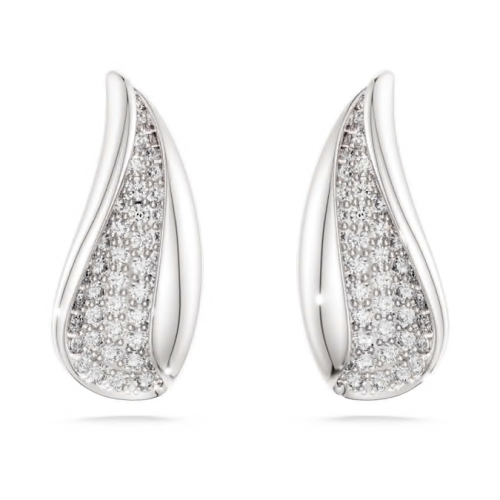Swarovski Classica drop earrings Round cut, White, Sterling silver