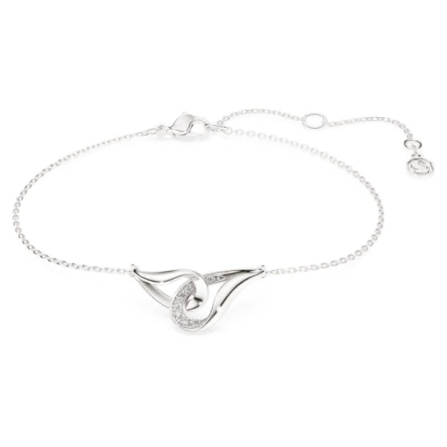Swarovski Classica bracelet Round cut, Interlocking, White, Sterling silver