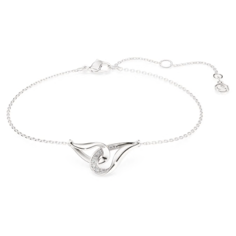 Swarovski Classica bracelet Round cut, Interlocking, White, Sterling silver