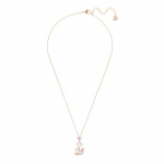 Dazzling Swan Y Necklace, Multi-colored, Rose-gold tone plated