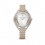 Crystalline Aura Watch, Metal Bracelet, Gold tone, Champagne-gold tone PVD