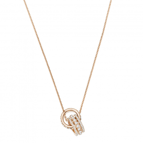 Further Pendant, White, Rose-gold tone plated