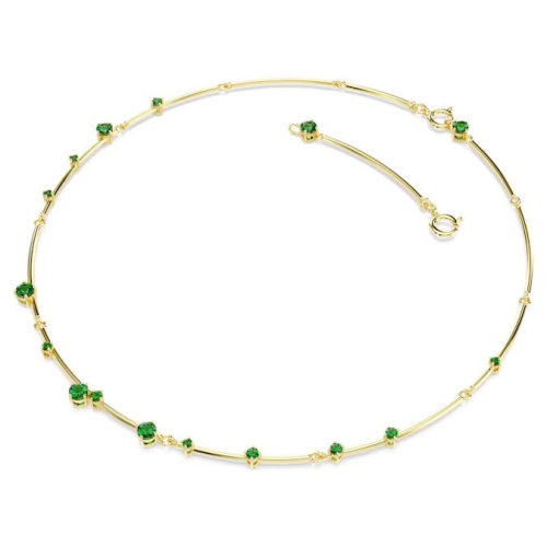 Constella necklace Mixed round cuts, Green, Gold-tone plated