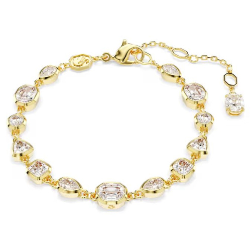 Imber Tennis bracelet Mixed cuts, White, Gold-tone plated