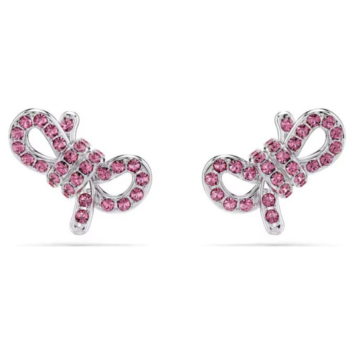 Lifelong Bow stud earrings Bow, Pink, Rhodium plated