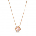 Swarovski Sparkling Dance Clover Necklace, Pink, Rose-gold tone plated