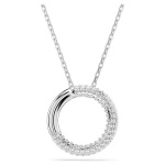 Dextera pendant Pavé, White, Rhodium plated