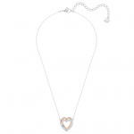 Swarovski Infinity Double Heart Necklace, White, Mixed metal finish