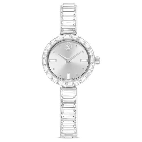 Matrix Bangle watch Swiss Made, Crystal bracelet, Silver tone, Stainless Steel