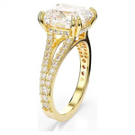 Stilla cocktail ring Square cut, White, Gold-tone plated