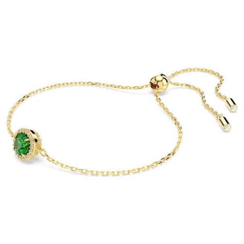 Una bracelet Round cut, Pavé, Green, Gold-tone plated