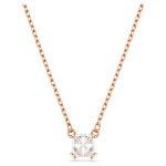 Stilla pendant Square cut, White, Rose gold-tone plated