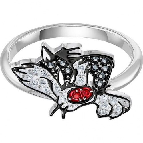 Looney Tunes Sylvester Motif Ring Multi-colored, Rhodium plated