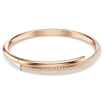 Dextera bangle Magnetic closure, White, Rose gold-tone plated