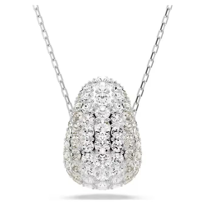 Sublima pendant Round cut, White, Rhodium plated