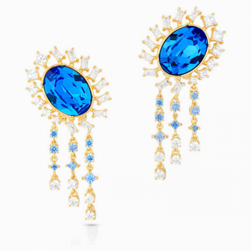 Penélope Cruz Icons of Film Pierced Earrings, Blue, Gold-tone plated