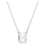 Stilla pendant Octagon cut, White, Rhodium plated