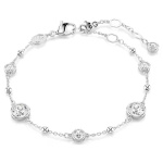 Imber bracelet Round cut, White, Rhodium plated