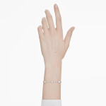 Imber bracelet Round cut, White, Rhodium plated