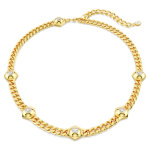 Numina necklace Round cut, White, Gold-tone plated