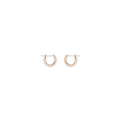 Stone Pierced Earrings, Pink, Rose-gold tone plated
