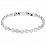 Una Angelic Tennis bracelet Round cut, Pavé, Small, White, Rhodium plated