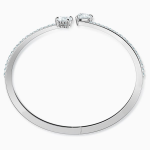 Attract Soul Heart Bangle, White, Rhodium plated