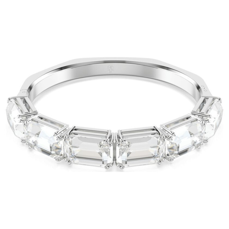 Millenia bangle Octagon cut, White, Rhodium plated