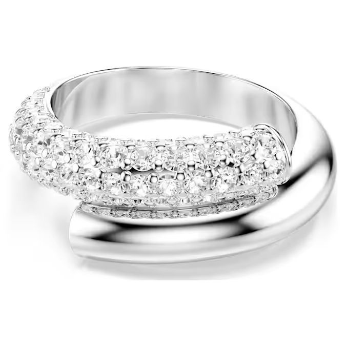 Dextera ring White, Rhodium plated