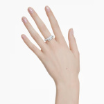 Dextera ring White, Rhodium plated