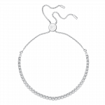 Subtle Bracelet, White, Rhodium plated