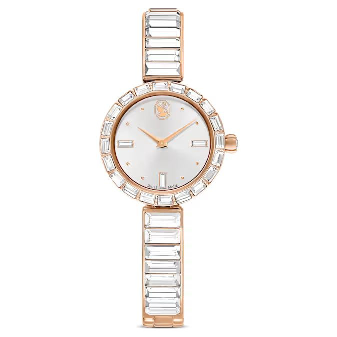 Matrix Bangle watch Swiss Made, Crystal bracelet, Rose gold tone, Rose gold-tone finish