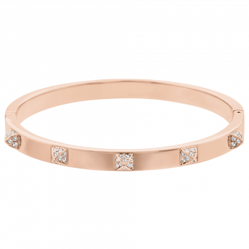 Tactic Bangle, White, Rose-gold tone plated